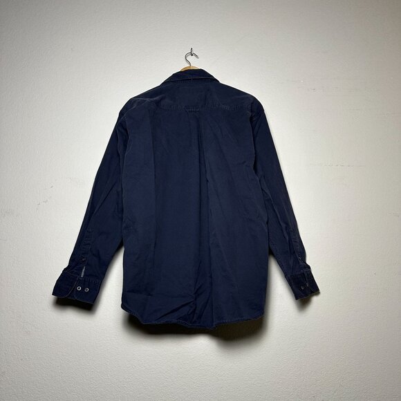 Urgent Gear Classic Shirt Button Up Plaid Lining Men Blue L Prep Formal Golf 90s - Picture 2 of 13